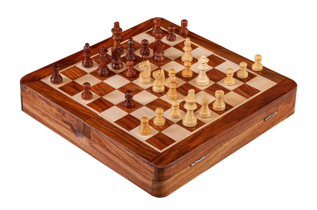 Wooden Magnetic Top-Up Travel Chess Set
