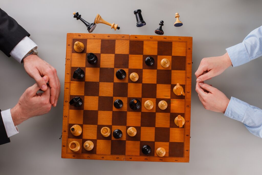 Two players in an intense game