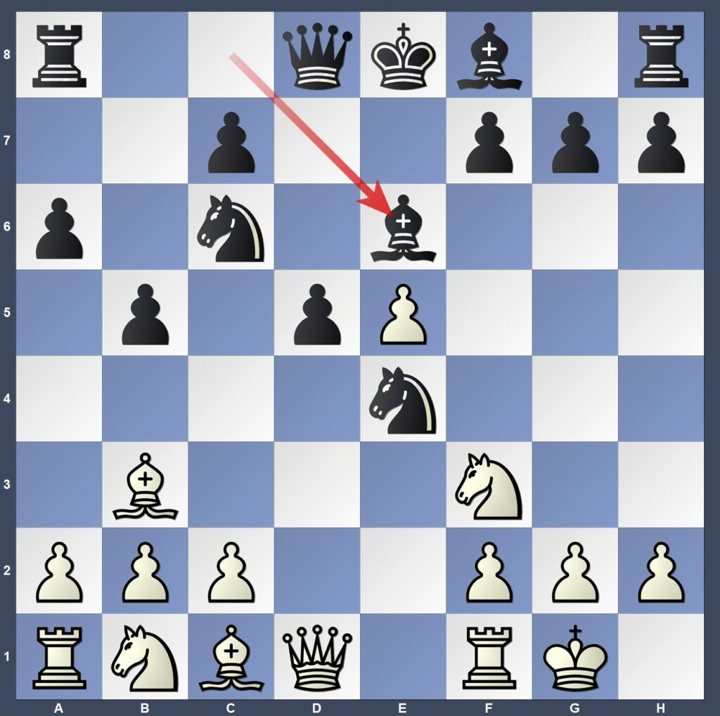 Black using his bishop do defend the Ruy Lopez