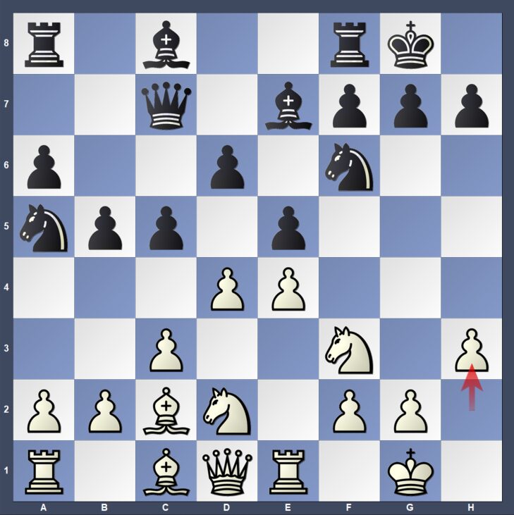 White advances his h pawn to offer his king an escape